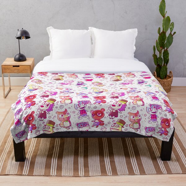 Animal Crossing Pattern Throw Blanket