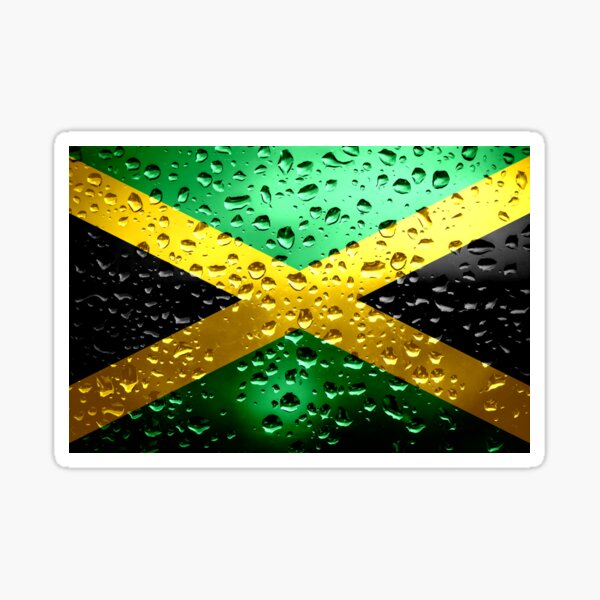 Flag of Jamaica - Raindrops Sticker