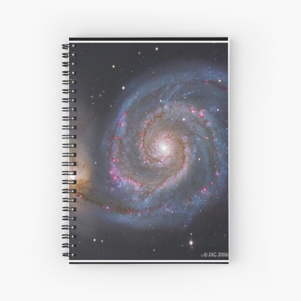 The #Whirlpool #Galaxy #SpiralGalaxy, Astronomy, Cosmology, AstroPhysics, Universe Spiral Notebook