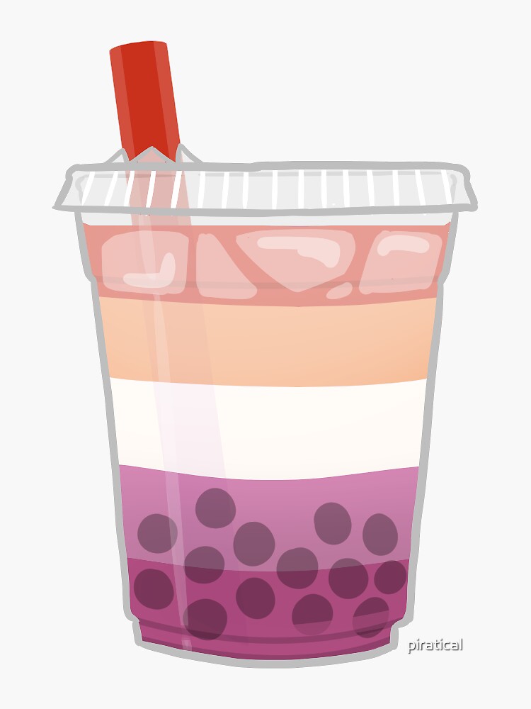 Pride Boba Tea Lesbian Sticker For Sale By Piratical Redbubble