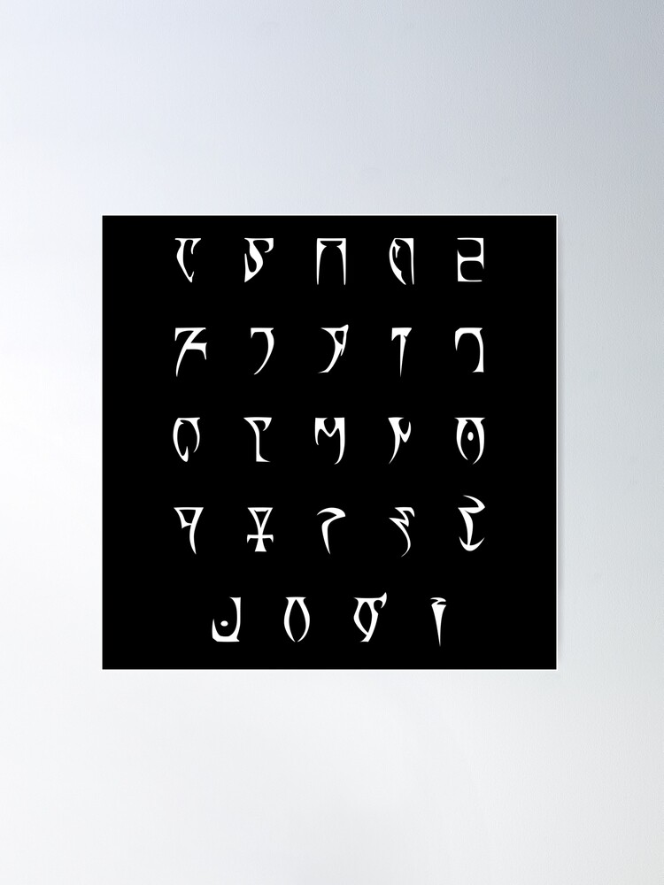 Daedric Alphabet (Lore Friendly, No X or Y) Poster for Sale by  bridge2oblivion