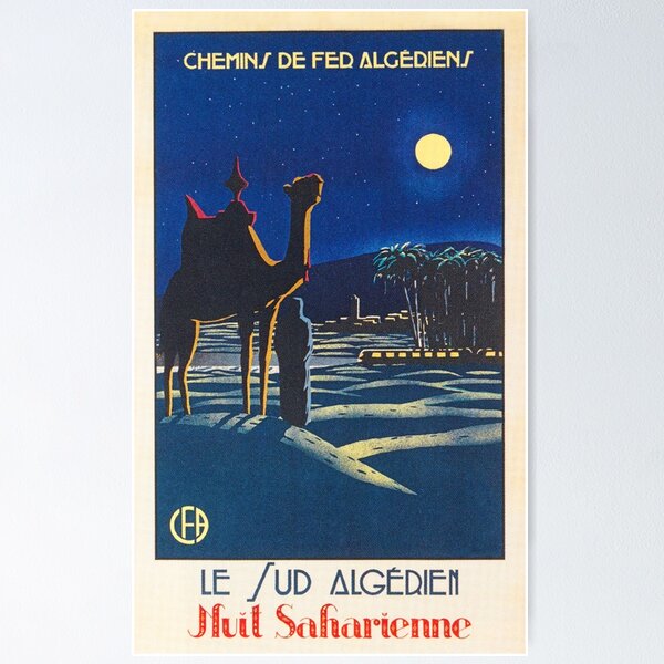 Item preview, Algeria, Camel, Vintage Travel Poster designed and sold by vintagevivian.