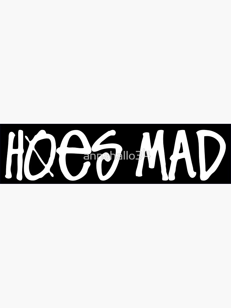 "Hoes Mad [Stussy font]" Sticker for Sale by annahallo34 Redbubble