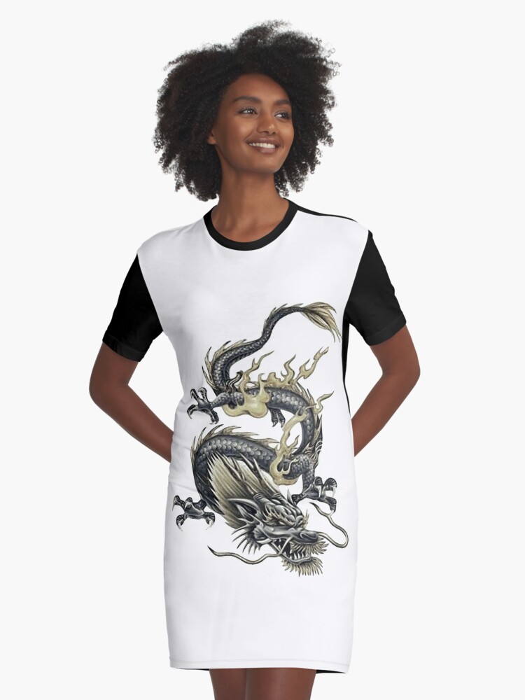 Chinese Dragon Tattoo T Shirt For Dragon Lover Graphic T Shirt Dress By Darkdreamer85 Redbubble