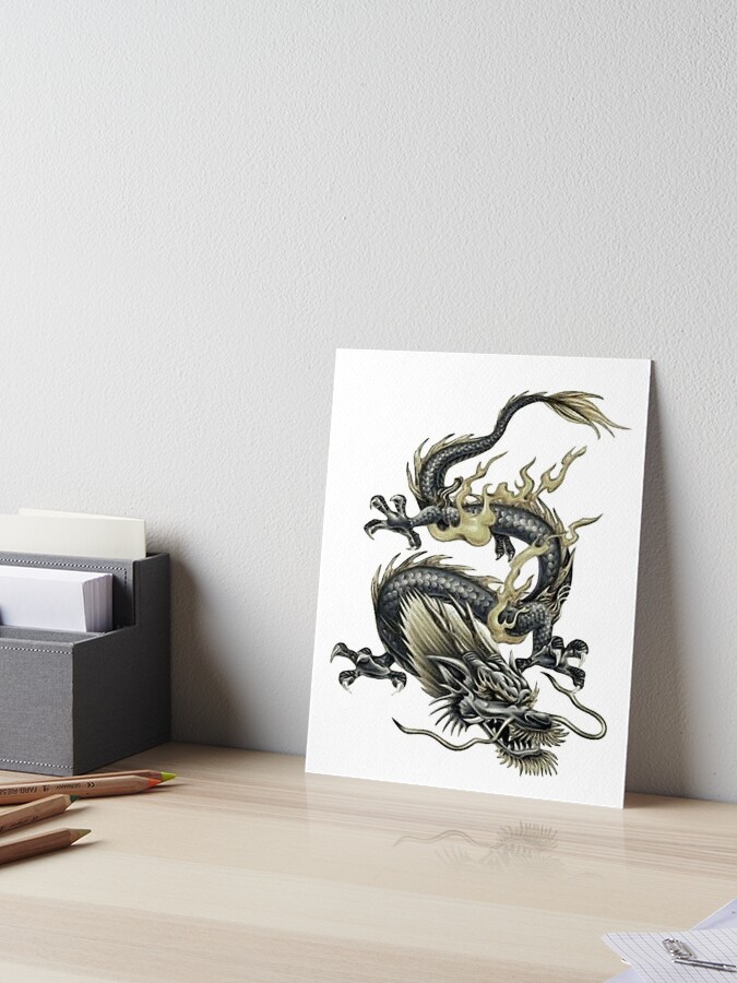 Chinese Dragon Tattoo T Shirt For Dragon Lover Art Board Print By Darkdreamer85 Redbubble