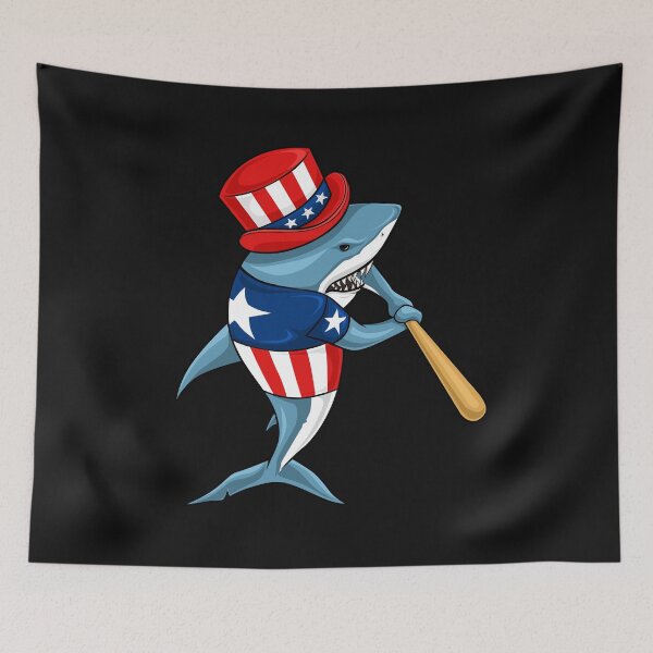 Item preview, Shark Baseball 4th Of July  designed and sold by Bendthetrend.
