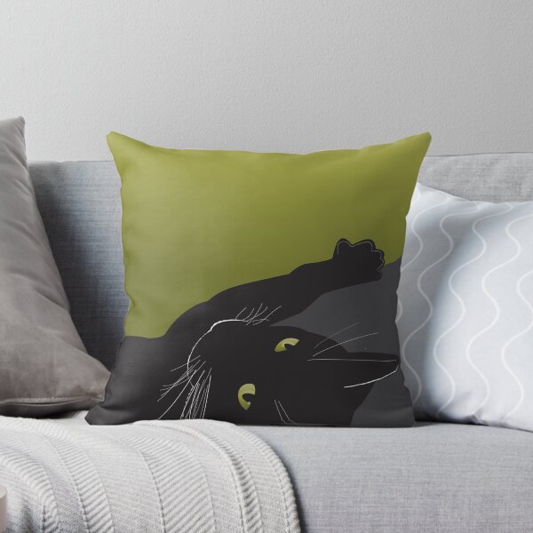 Reclining Cat Throw Pillow
