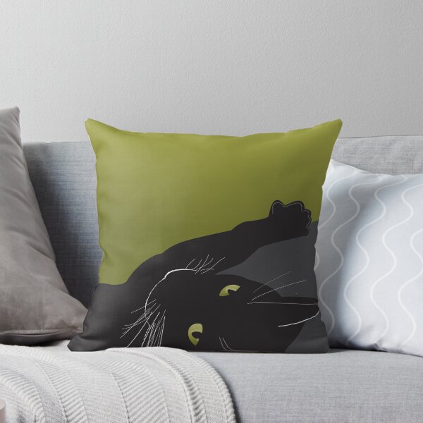 Reclining Cat Throw Pillow