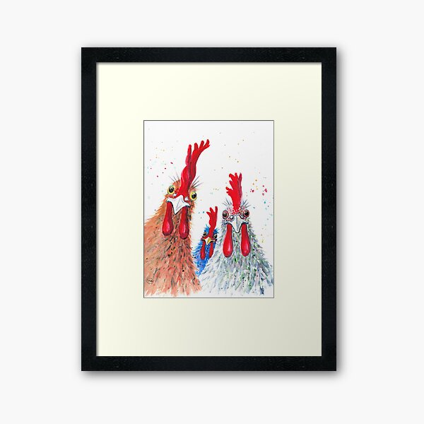 Chicken Ladies, Hen, Chicken, Rooster, Bird Framed Art Print