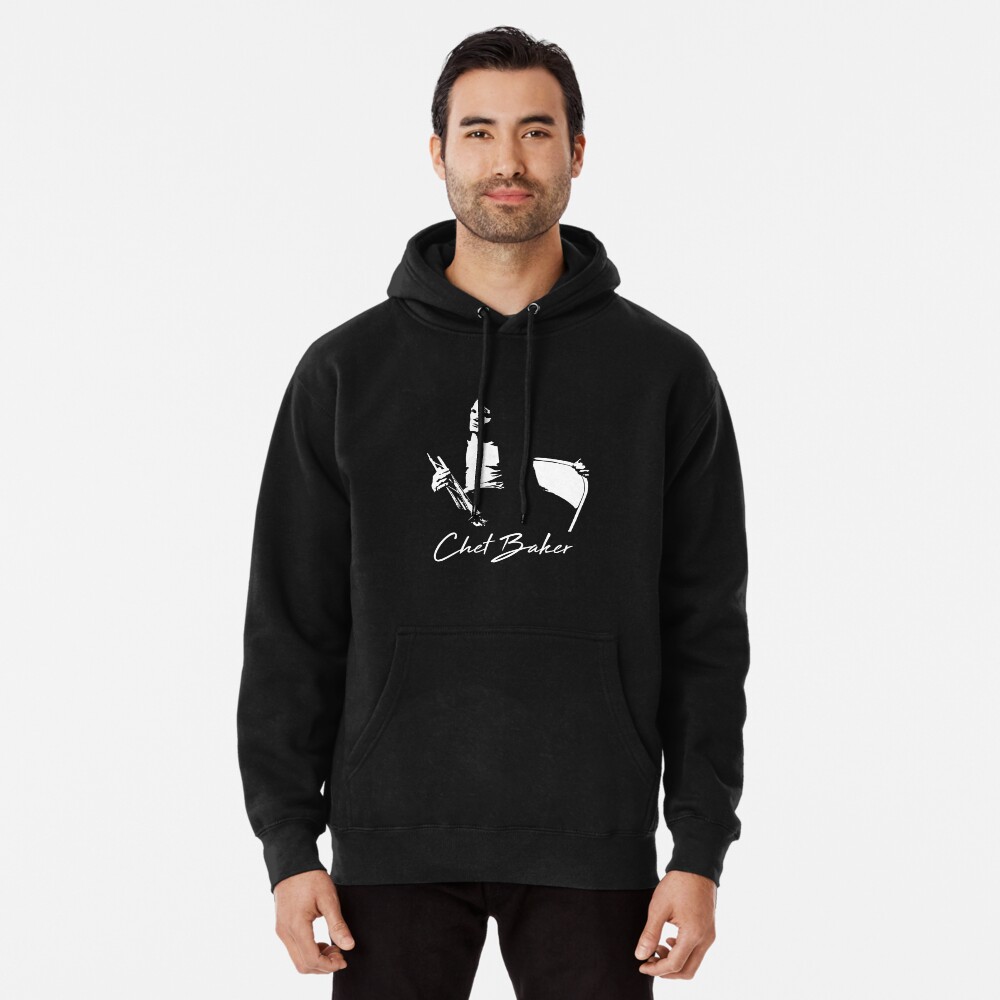 Chet Baker - Great Jazz Musician II” graphic tee, pullover hoodie, tank,  onesie, and pullover crewneck by BlackLineWhite Art.