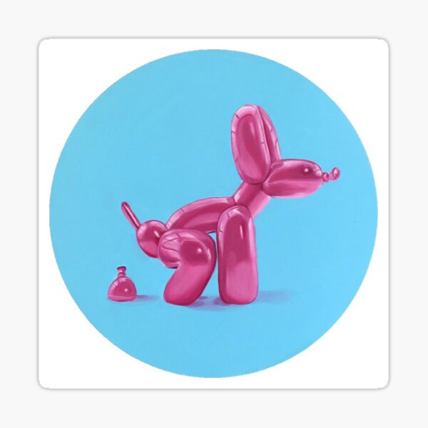 Caca Rosa Jeff Koons Pegatina