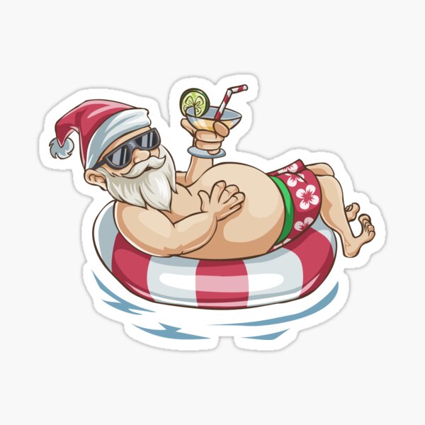 Christmas In July Santa Floater Sticker