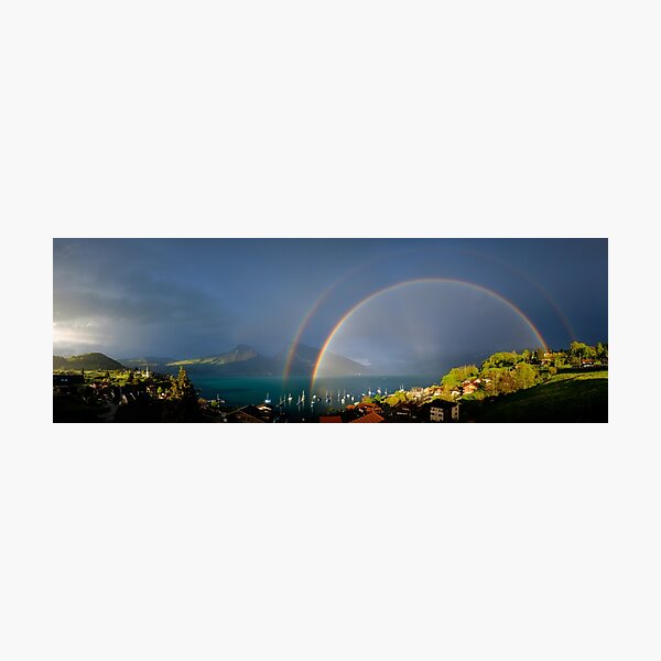 Rainbow on Lake Thun Photographic Print