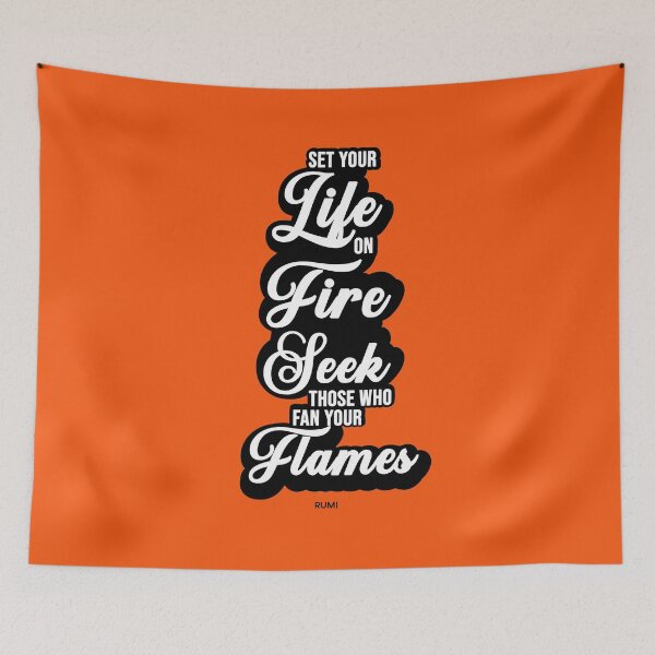 Item preview, Set your life on fire - Rumi Quotes - Typography - Retro designed and sold by Studio Grafiikka.