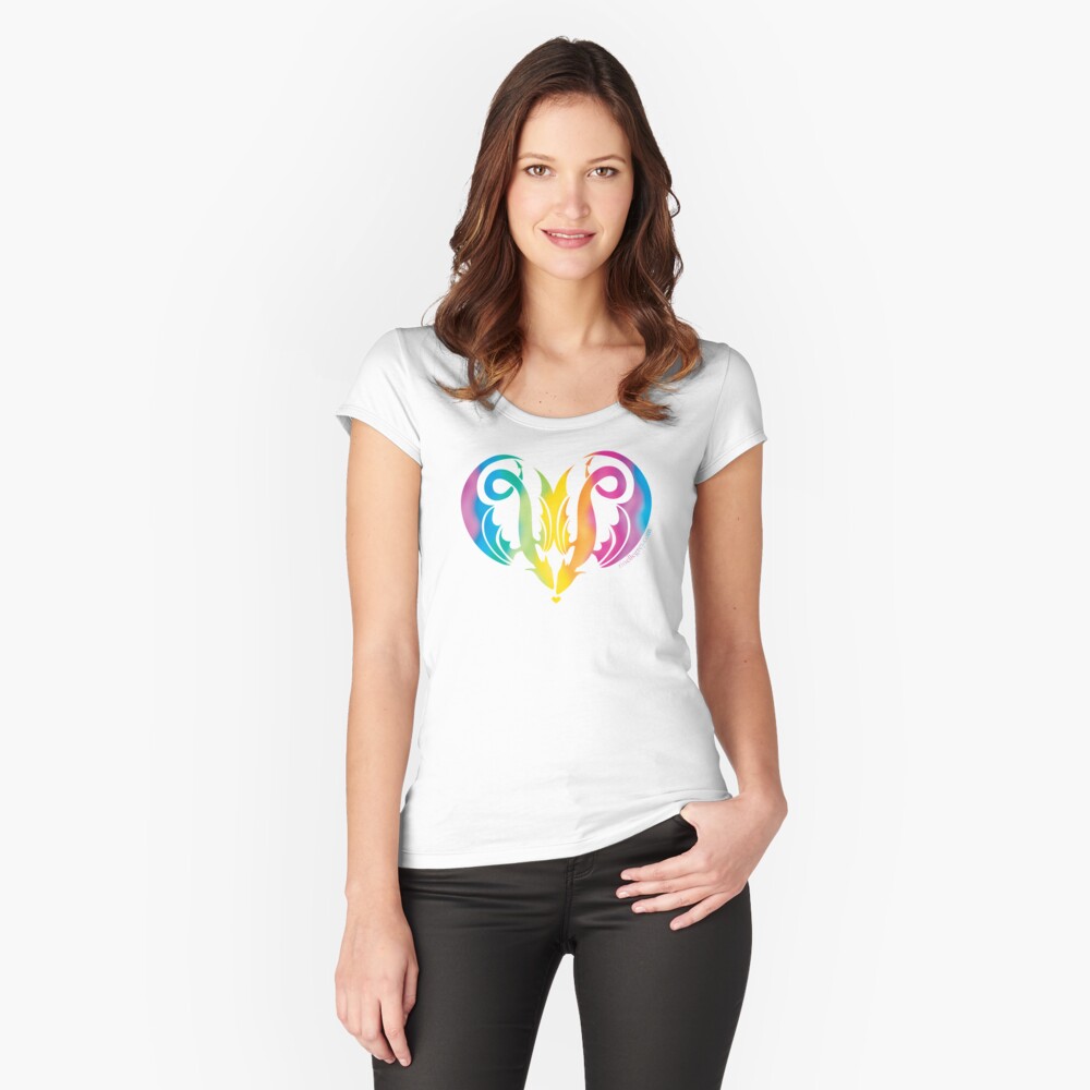 Dragon Love - Rainbow Fitted Scoop T-Shirt