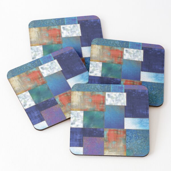 Item preview, Patchwork Blues - Quilted Checkered Block Abstract Plaid Pattern designed and sold by infinitygrafix.