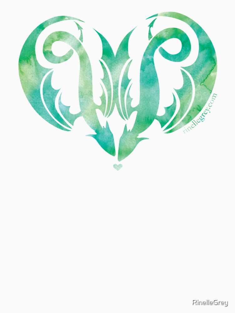 Dragon Love - Muted Green by RinelleGrey