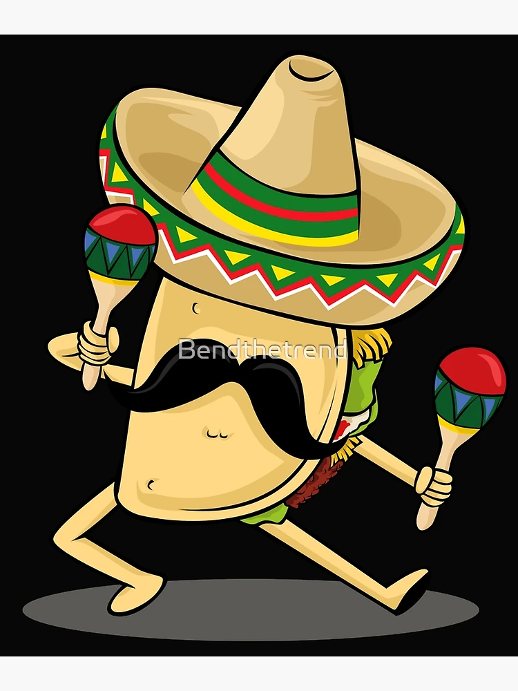 Cinco De Mayo - Taco Dancing Sombrero Maracas Photographic Print for Sale  by Bendthetrend