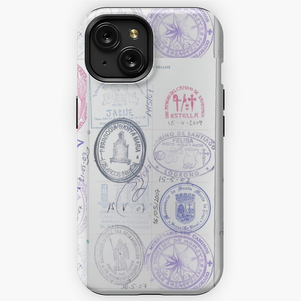 St. JamesSantiago pilgrim passport stamps (Camino Francés Camino de  Santiago) iPhone Case for Sale by PZAndrews | Redbubble