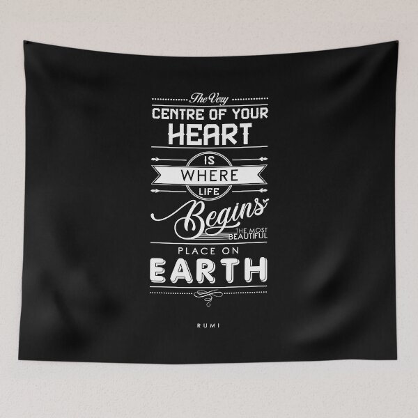 Item preview, The most beautiful place on earth - Rumi Quotes - Rumi Poster - Typography - Black and White designed and sold by Studio Grafiikka.