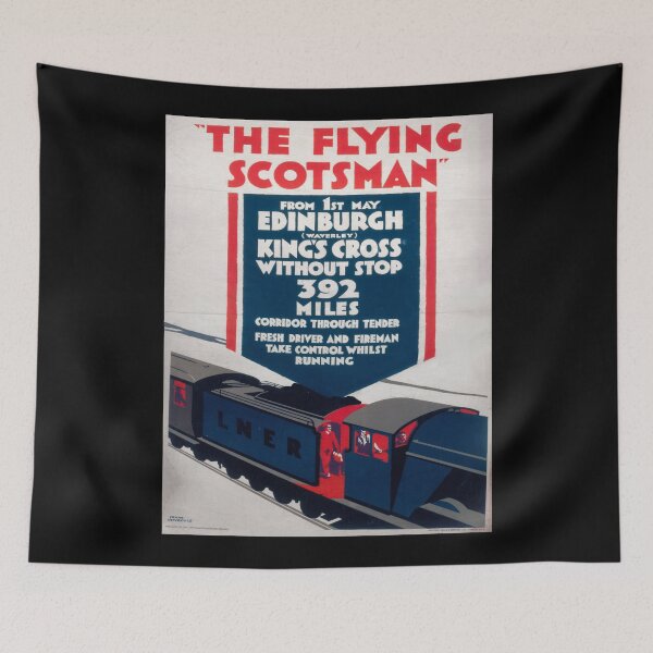 Item preview, The Flying Scotsman Vintage Steam Train Poster designed and sold by SignsOfTheTimes.