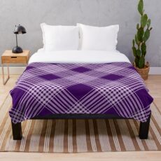 Royal Purple und Weiß Plaid Fleecedecke