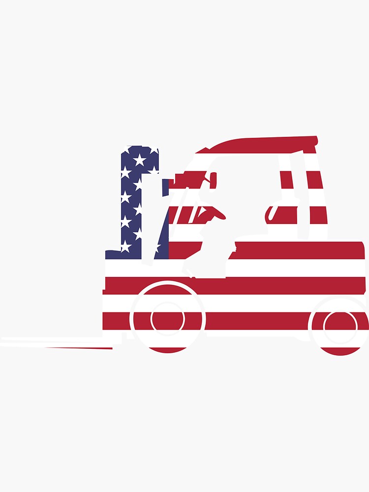 "USA Flag Forklift" Sticker for Sale by 4tomic Redbubble