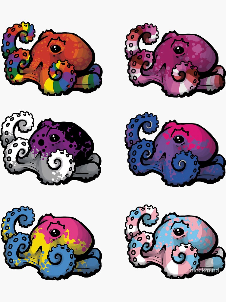 LGBT Octopi Aufkleber (Blatt 1) von blockmind