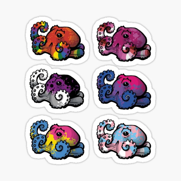 LGBT Octopi stickers (sheet 1) Sticker
