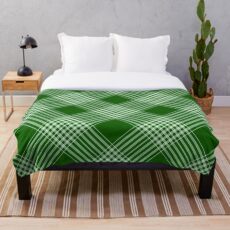 Grün und Weiß Plaid Fleecedecke
