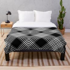 Schwarz-Weiß-Plaid Fleecedecke