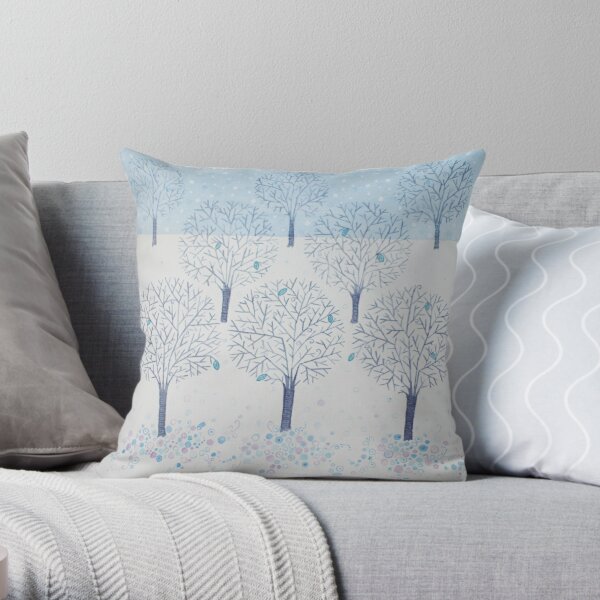 Winter Orchard Throw Pillow