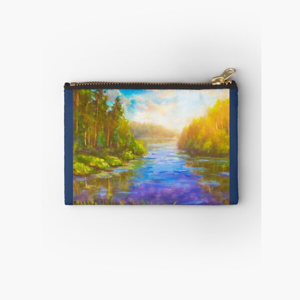 Item preview, Painting Blue river among green forests. designed and sold by rybakowvalery.