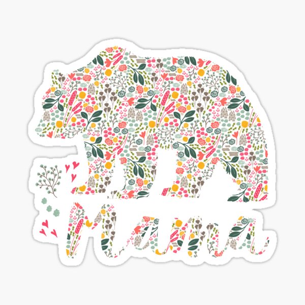 Mama Bear and Cubs Sticker for Sale by Erin0987