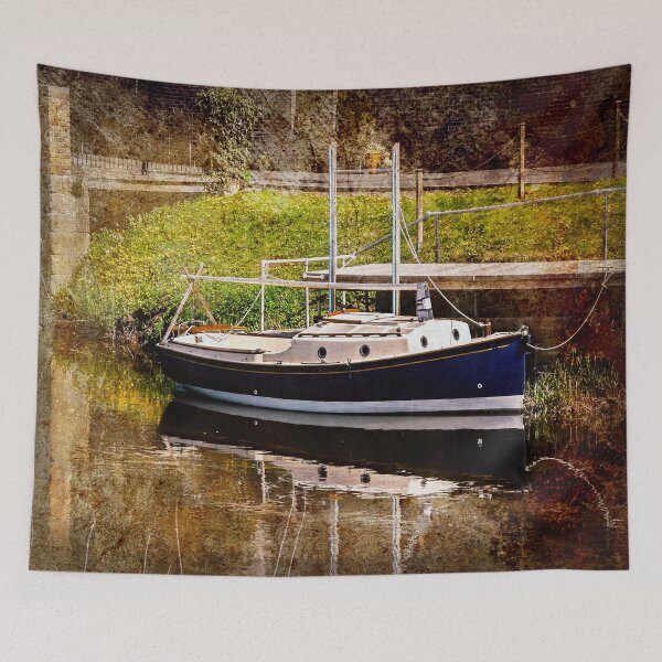 Item preview, Little River Boat. (Textured Effect) designed and sold by ScenicViewPics.