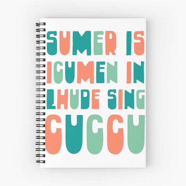 Artikelvorschau, Sumer ist Icumen in Lhude Sing Cuccu. Eine mittelalterliche englische Feier zum Beginn des Sommers. Ideal für Liebhaber alter Musik. In süßer, bunter Schrift. entworfen und verkauft von kierkegaard.