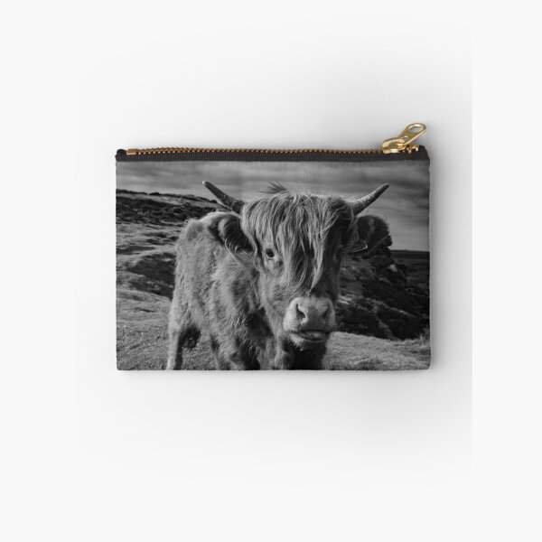Item preview, Saying hello to a Highland Cow at Baslow Edge Black and White designed and sold by Karrakunga.