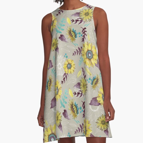 Sunflower Garden A-Line Dress