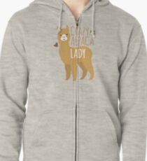 Crazy Alpaca Lady Zipped Hoodie