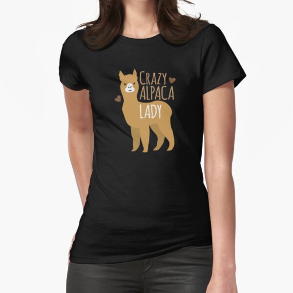 Crazy Alpaca Lady Fitted T-Shirt
