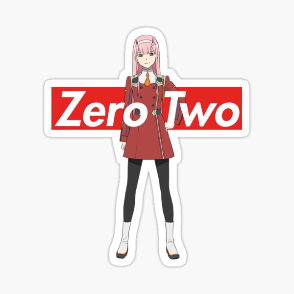 Zero Two 002 - Supreme Box Logo DARLING in the FRANXX Sticker