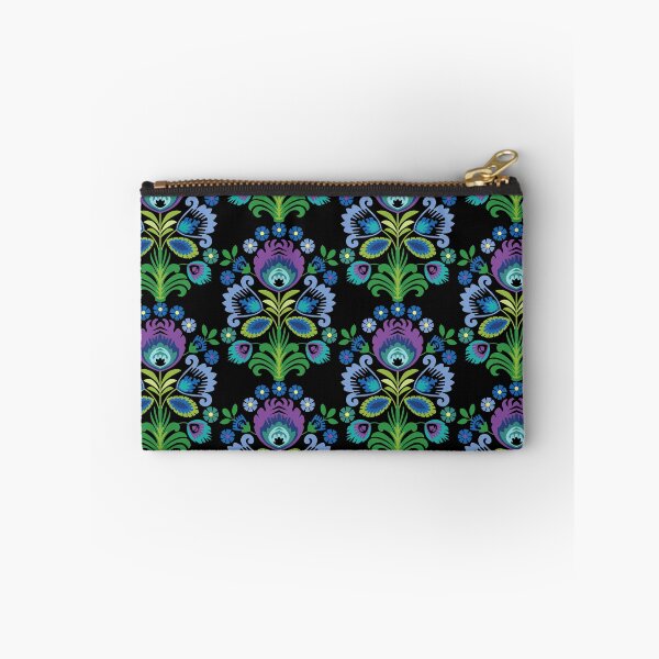 Item preview, Polish Folk Flowers Purple on Black designed and sold by Barbara Pixton.