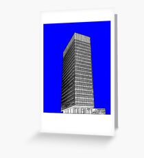 Sheffield University Arts Tower- Blue Greeting Card