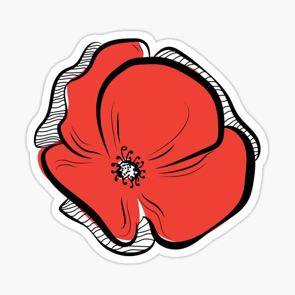 "Poppy " Sticker by mlroos | Redbubble