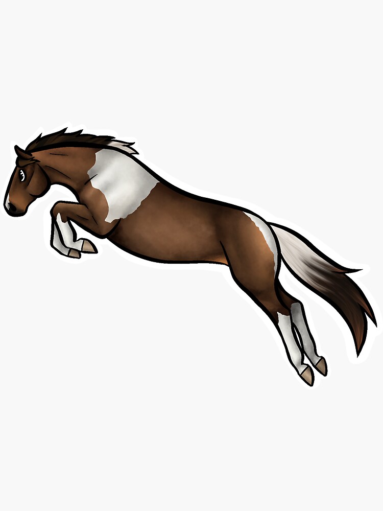 "Jumping horse" Sticker by peyeqart Redbubble