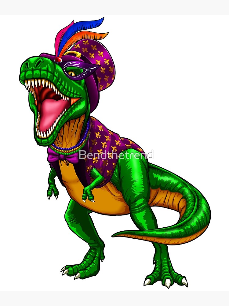 Dinosaur T Rex Mardi Gras | Poster