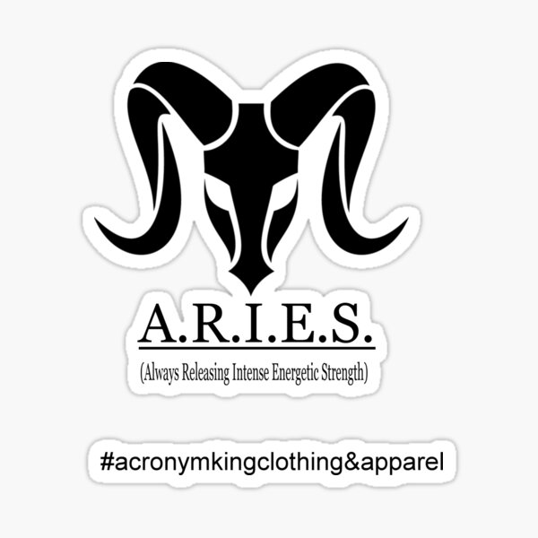 a-c-r-o-n-y-m-king-zodiac-edition-aries-logo-sticker-for-sale-by