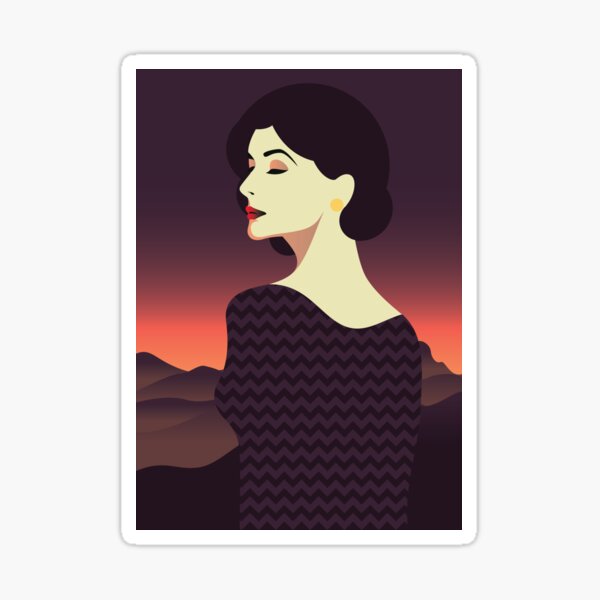 Item preview, Art Deco A Sleeper`s Retro Girl Posing Country Side Sunset Vintage Style designed and sold by 108dragons.