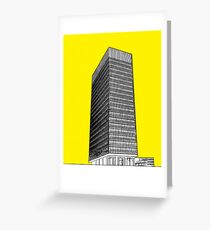 Sheffield university Arts tower- yellow Greeting Card