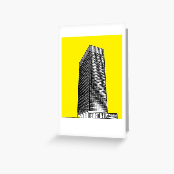 Sheffield university Arts tower- yellow Greeting Card